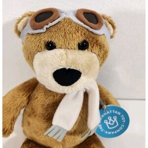 New Manhattan Toy‎ Aviator Bear Plush 11" Stuffed Animal Pilot Goggles Scarf NWT